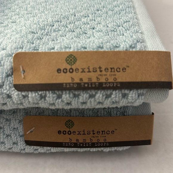 8pc ECOEXISTENCE Bamboo Zero Twist Loops Bath Towel Set - Mystical Blue - Picture 3 of 10